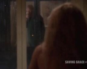 Bottomless and letting people see her naked body in Saving Grace S01E11!