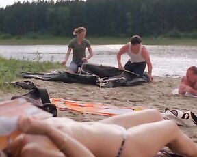 Topless Sunbathing in Lake Placid 2!