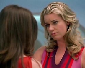 Rebecca Gayheart and Rebecca Romijn boobtalk and kiss goodnight on Ugly Betty!