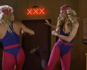 Pamela Anderson and Denise Richards Cleavage in spandex on Blonde And Blonder!