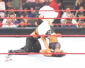 partially pantsed in match from WWE Raw!