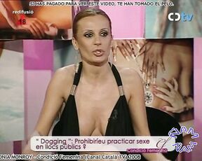 legs cleavage and Nipple-Slip on Spanish tv!