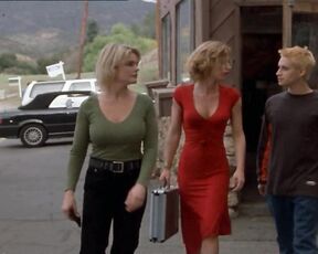 Erika Eleniak and Julie DuPage walking in Betrayal!