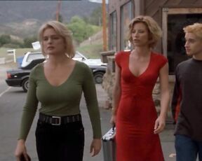 Erika Eleniak and Julie DuPage walking in Betrayal!