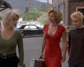 Erika Eleniak and Julie DuPage walking in Betrayal!